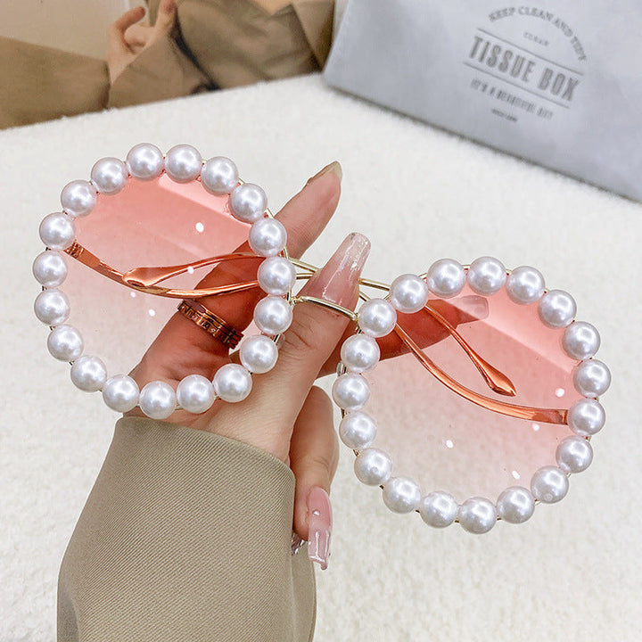 Women elegant oversized sunglasses with stylish transparent frame Kalsten