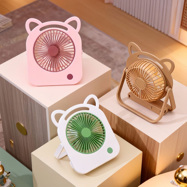 Ladies Portable Table Fan in Charming Cat Design Kalsten