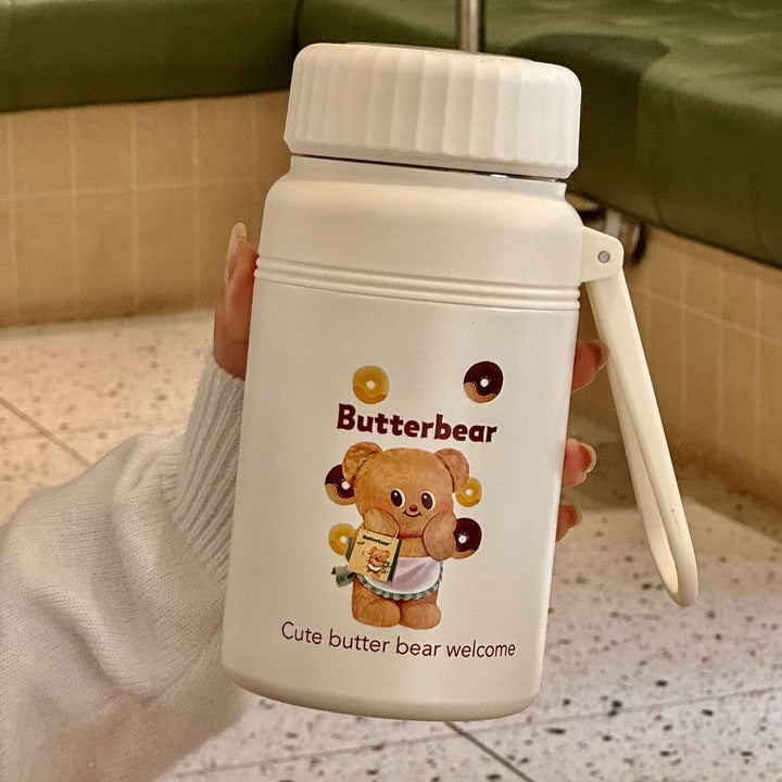 Women Insulated Drinking Bottle with Practical Carrying Handle and Cute Animal Design Kalsten