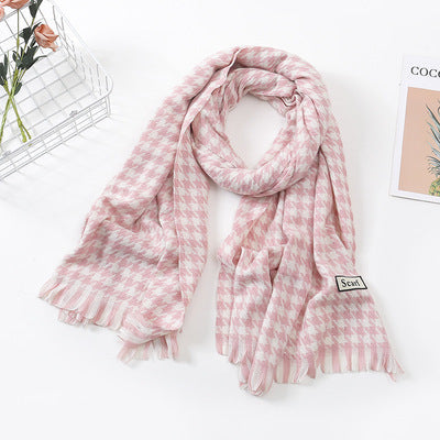 Women Checked Scarf made of Soft Material Kalsten