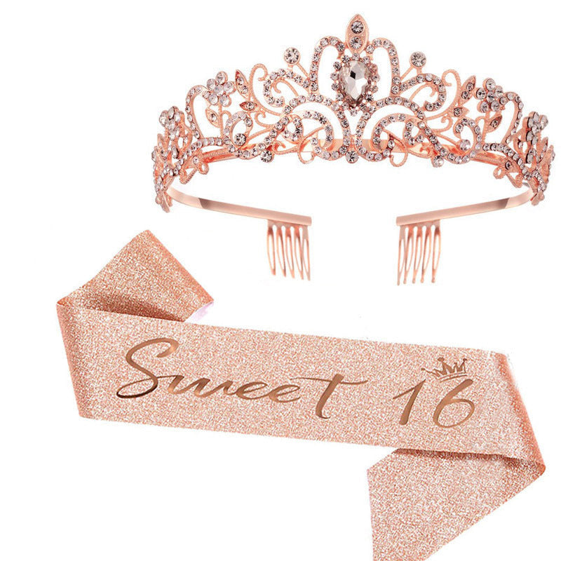 Women's Sparkling Crown with Radiant Rhinestone Embellishment Kalsten
