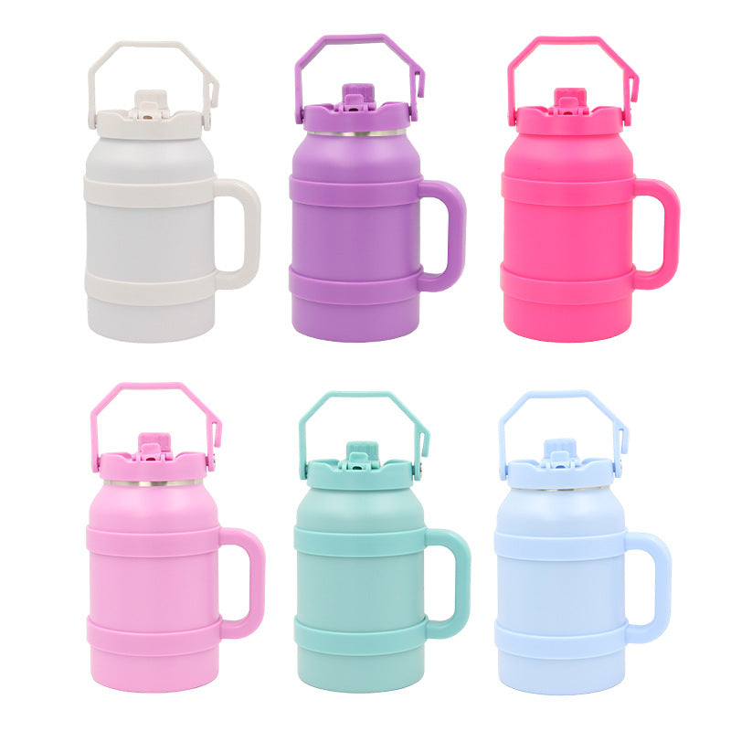 Ladies Insulated Stainless Steel Thermo Bottle with Practical Carry Handle Kalsten