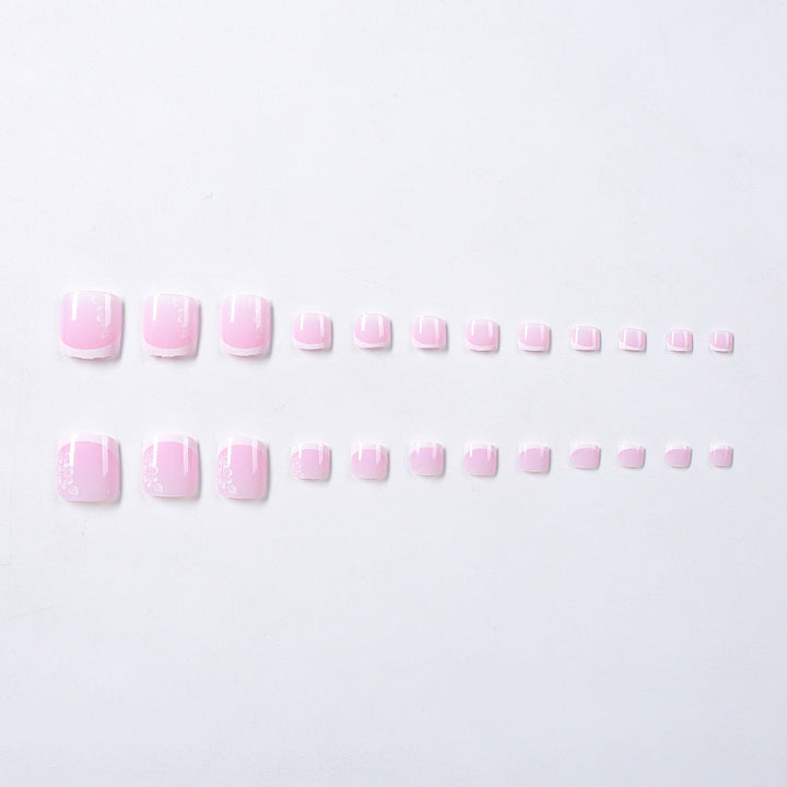 Decorative French Tip Toenail Set Kalsten