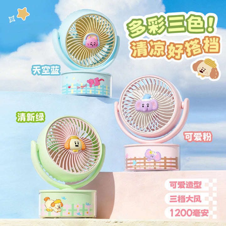 Ladies compact handheld fan with cute animal design Kalsten