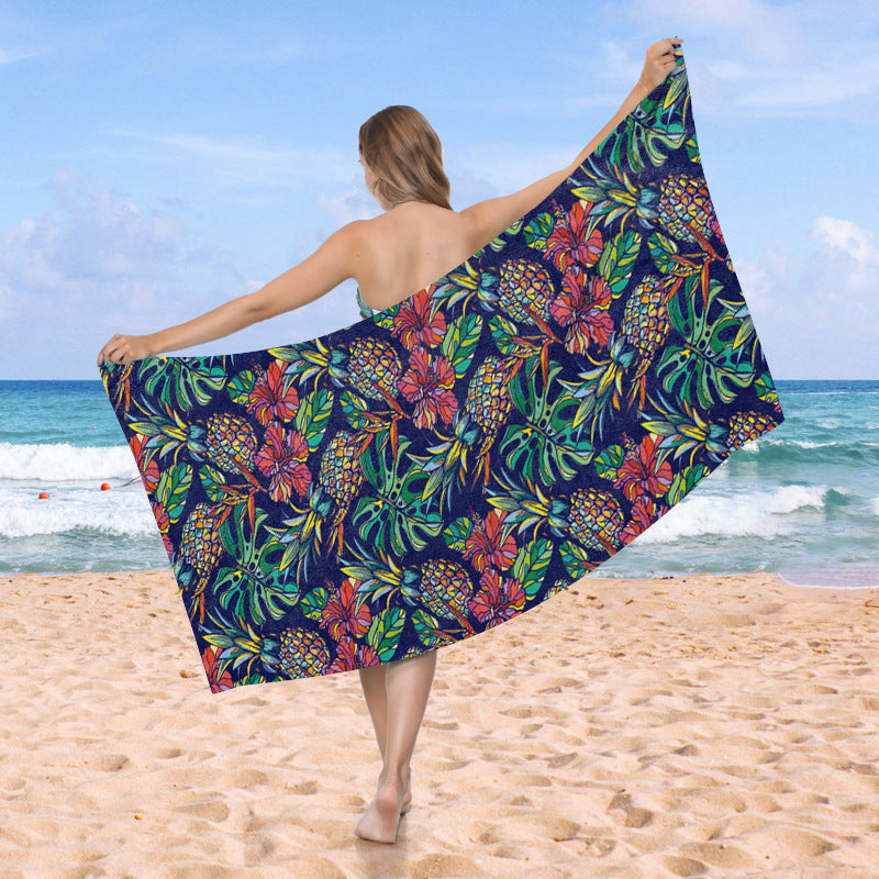 Beach towel with exotic pineapple and palm pattern Kalsten