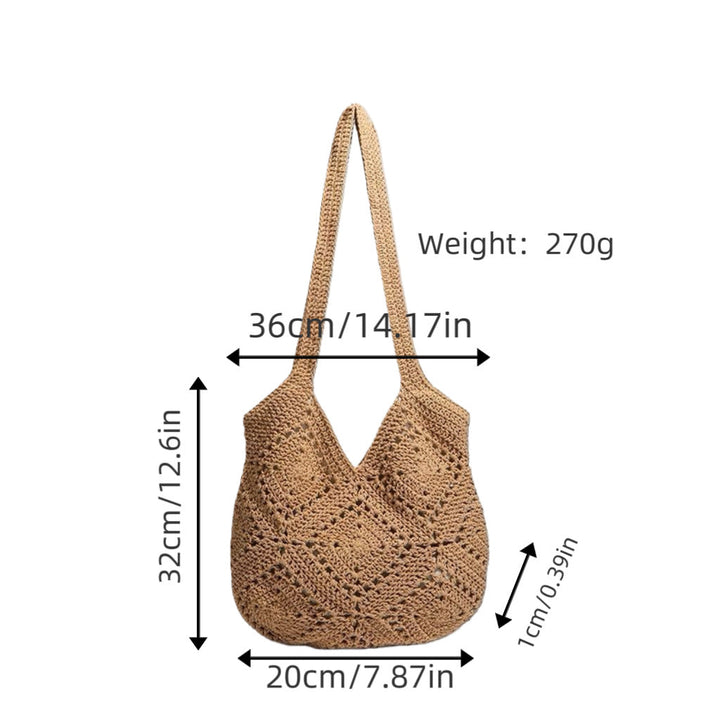 Handbag made of braided natural material with tassel details Kalsten