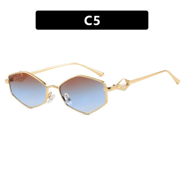 Women's geometric sunglasses with protective UV filter and high-end metal frame Kalsten