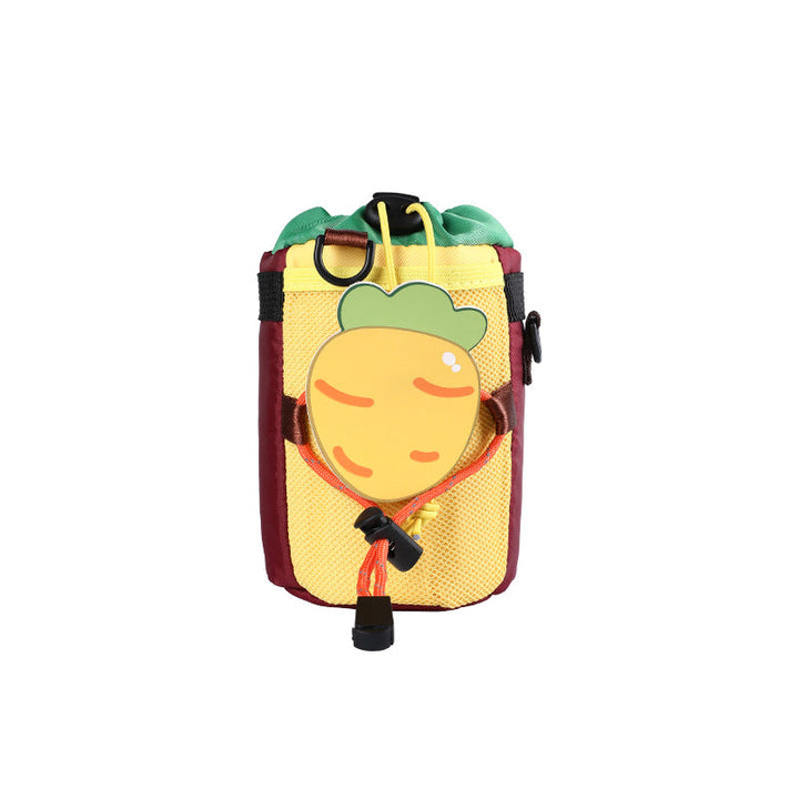 insulated kids water bottle carrier with drawstring closure and three universal attachment straps Kalsten
