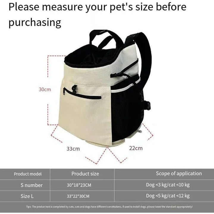 Multifunctional Pet Backpack with Breathable Mesh Lining Kalsten