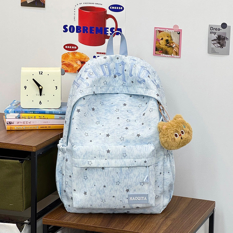 Cute Star-Patterned School Backpack
