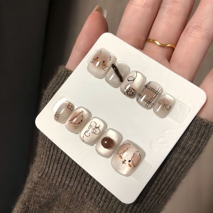 Artistic Animal-Themed Press-On Nails Kalsten