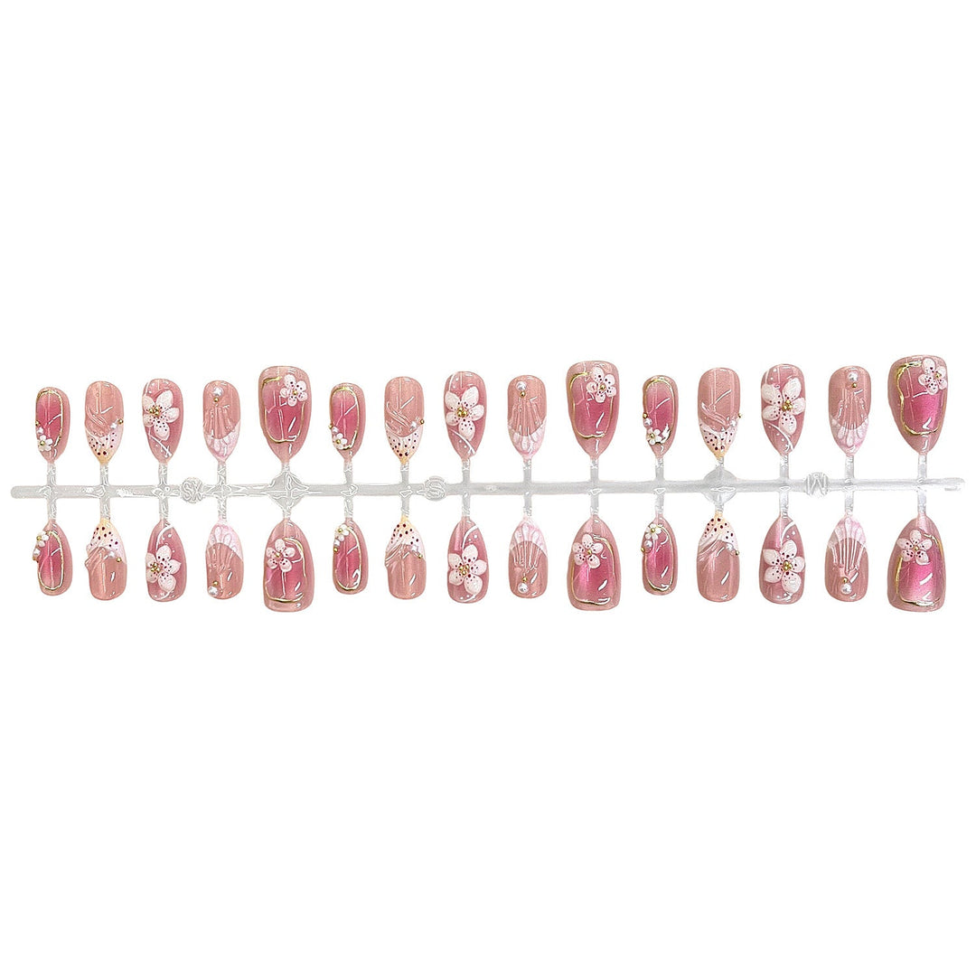 Detailed Floral Design Press-On Nail Set Kalsten