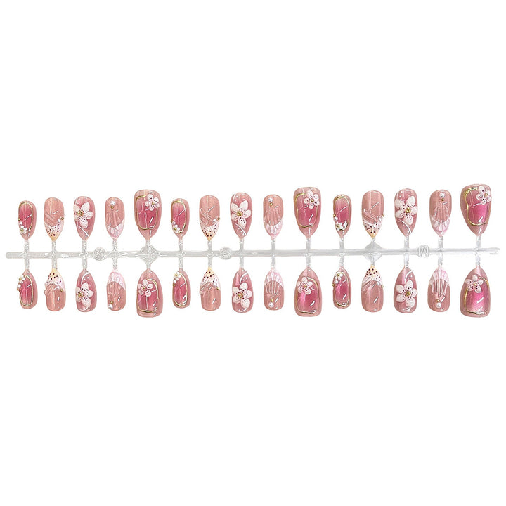 Detailed Floral Design Press-On Nail Set Kalsten