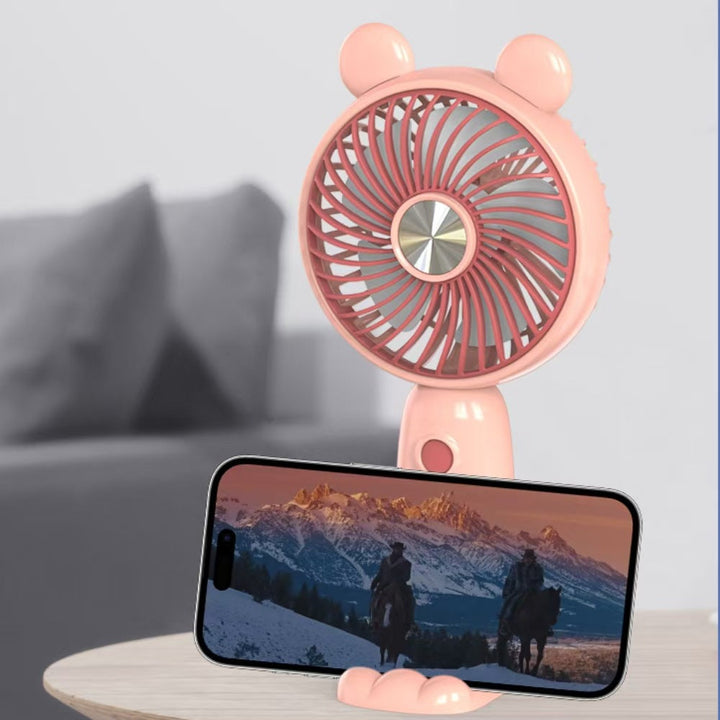 Ladies Portable Hand Fan in playful Bear Design Kalsten