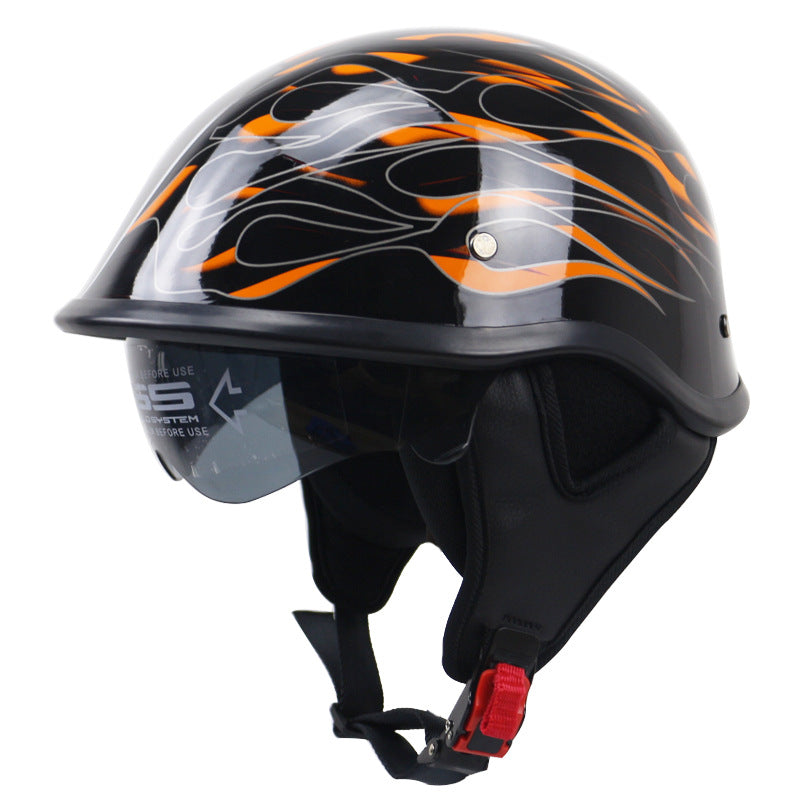 Classic Lightweight Motorcycle Helmet with Adjustable Visor Kalsten