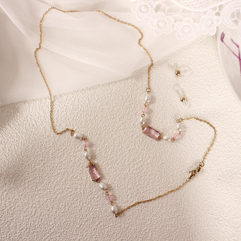 Elegant necklace with pearls and pink accents Kalsten