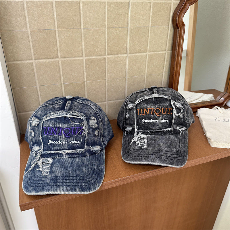Men's Distressed Graphic Denim Baseball Cap Kalsten