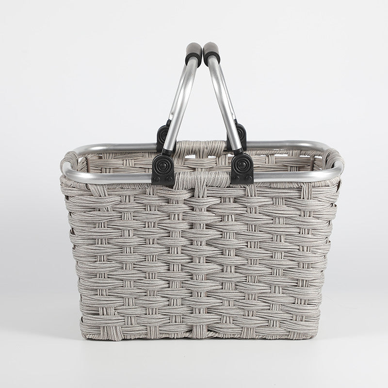 Women's Portable Shopping Basket with Aluminum Handle Kalsten