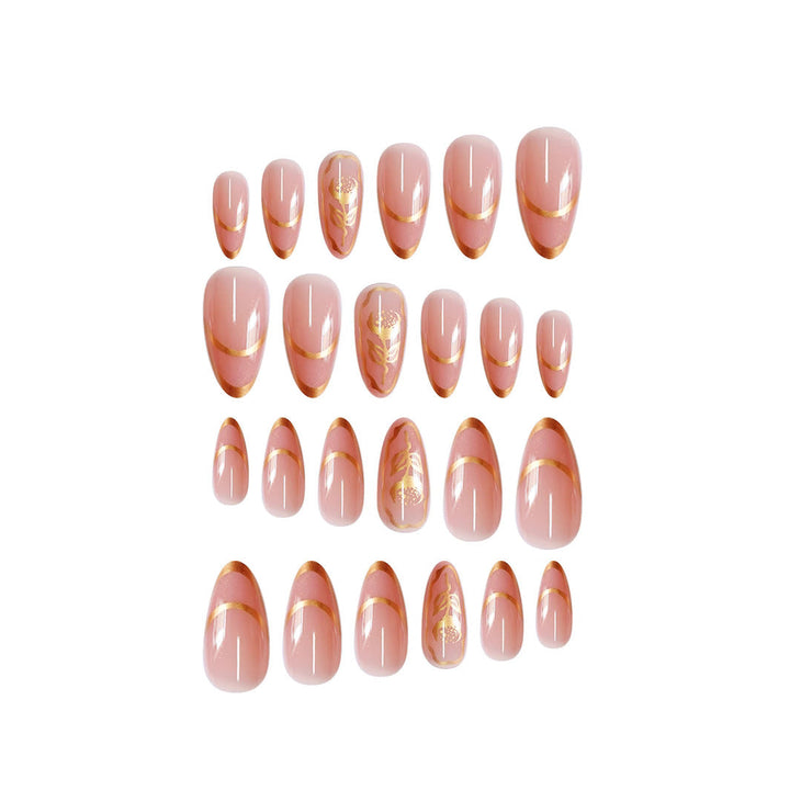 Elegant Floral Accent Press-On Nails Kalsten