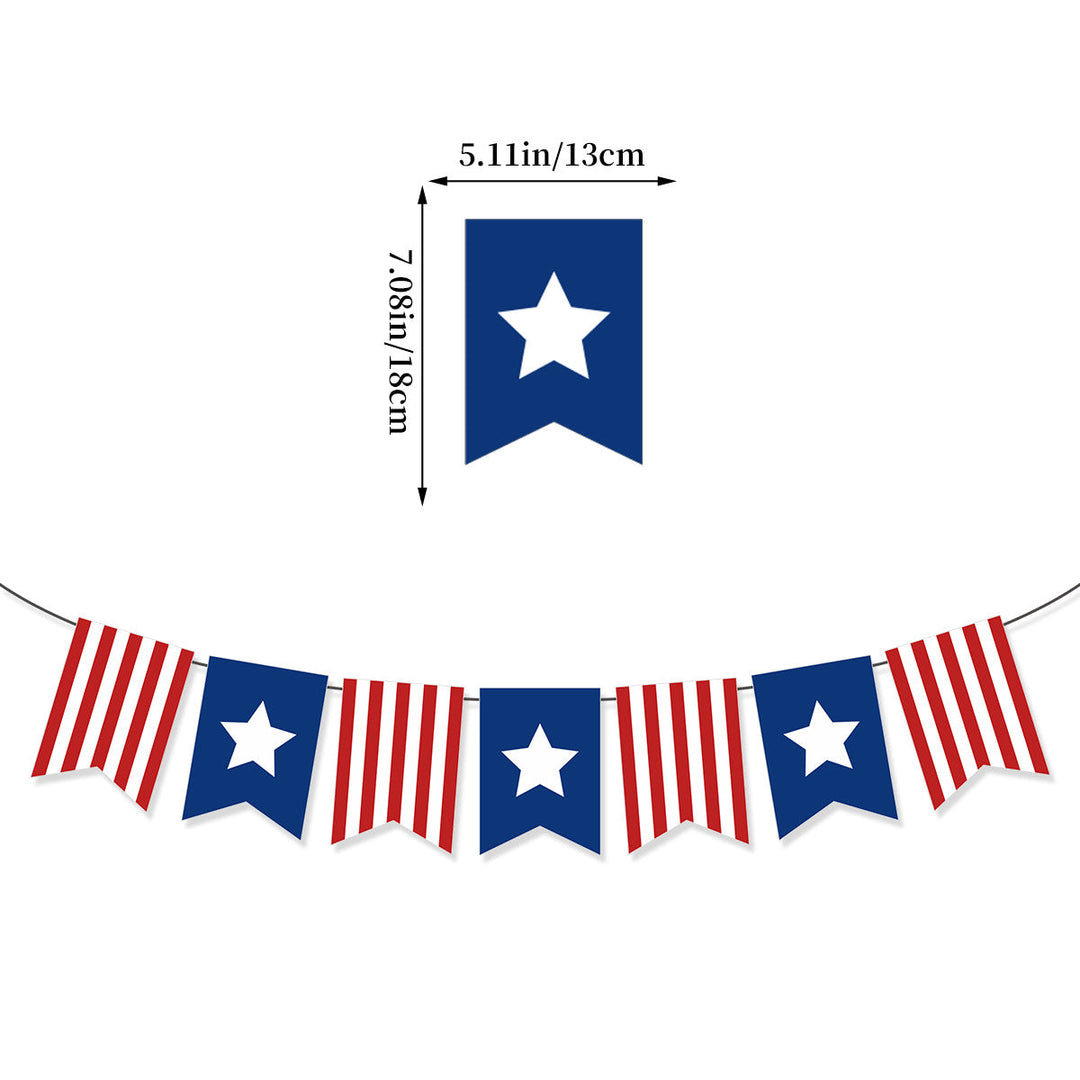 Unisex nan patriotic star and stripe multi-strand bunting garland banner set Kalsten