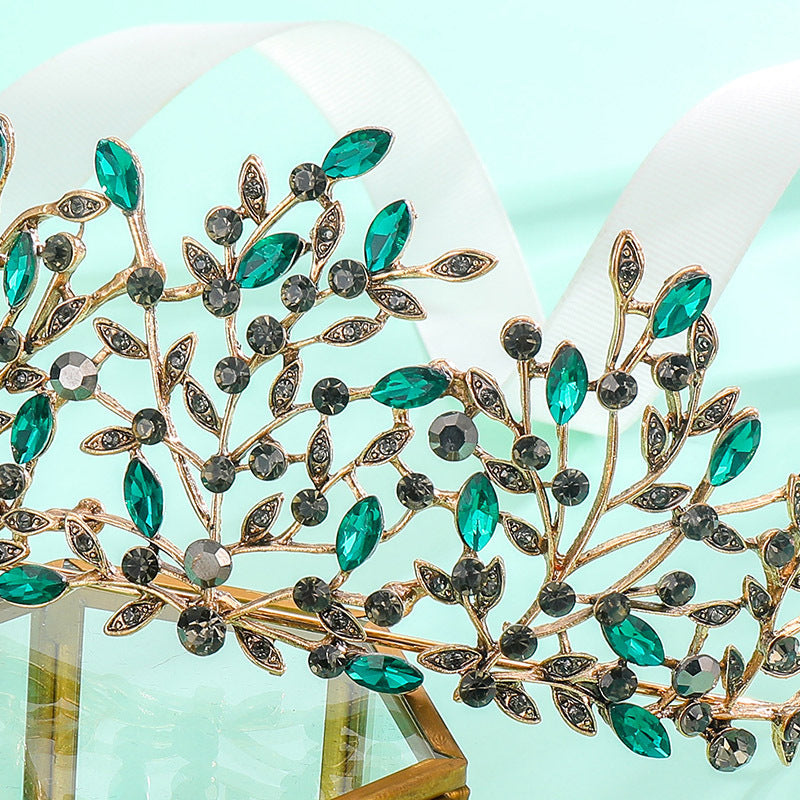 Ladies Elegant Headband with Floral Decorations and Rhinestones Kalsten