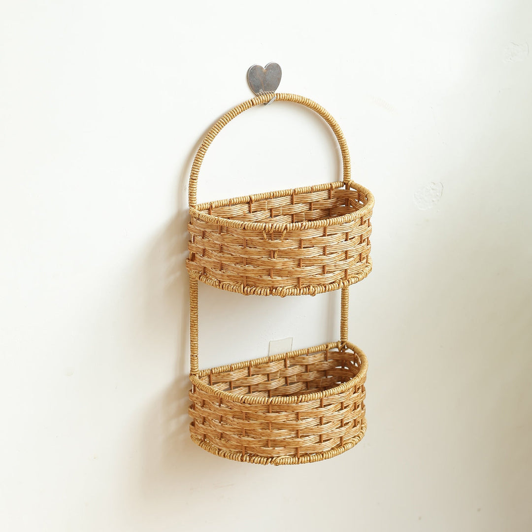 Double-Tiered Wicker Storage Basket Kalsten