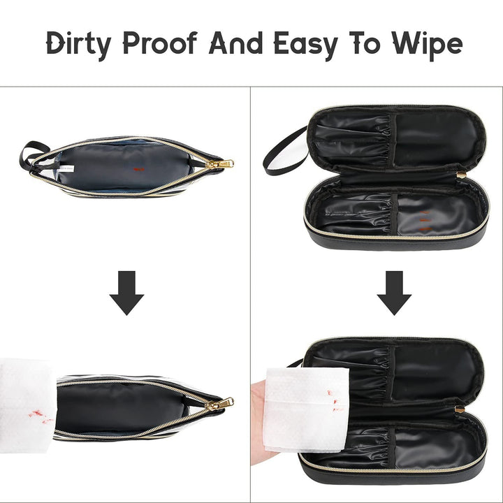 Cosmetic organizer bag with transparent compartments Kalsten