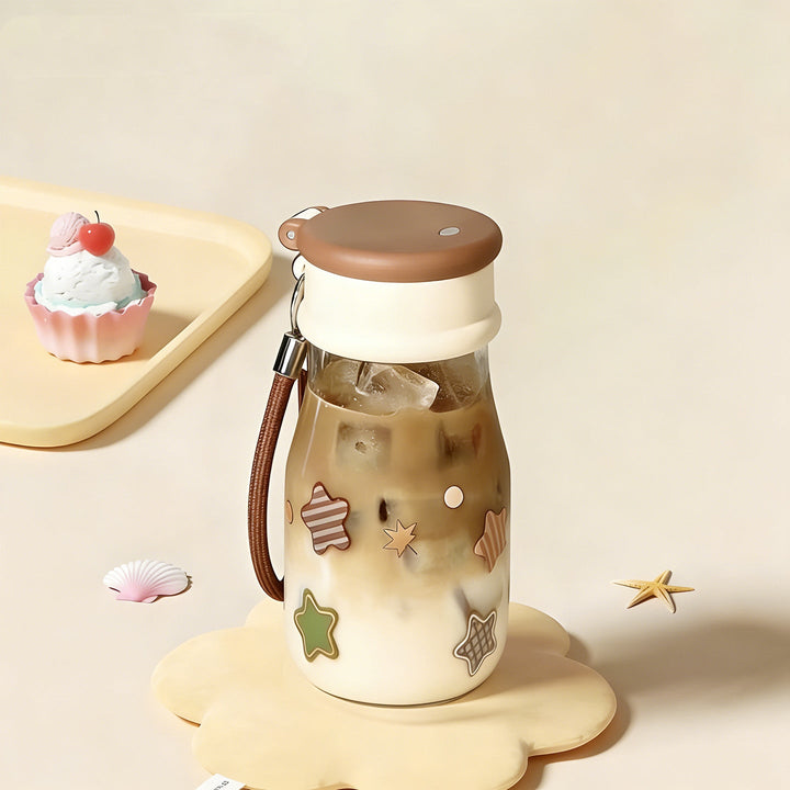 Ladies drinking bottle with playful print and practical carrying handle Kalsten