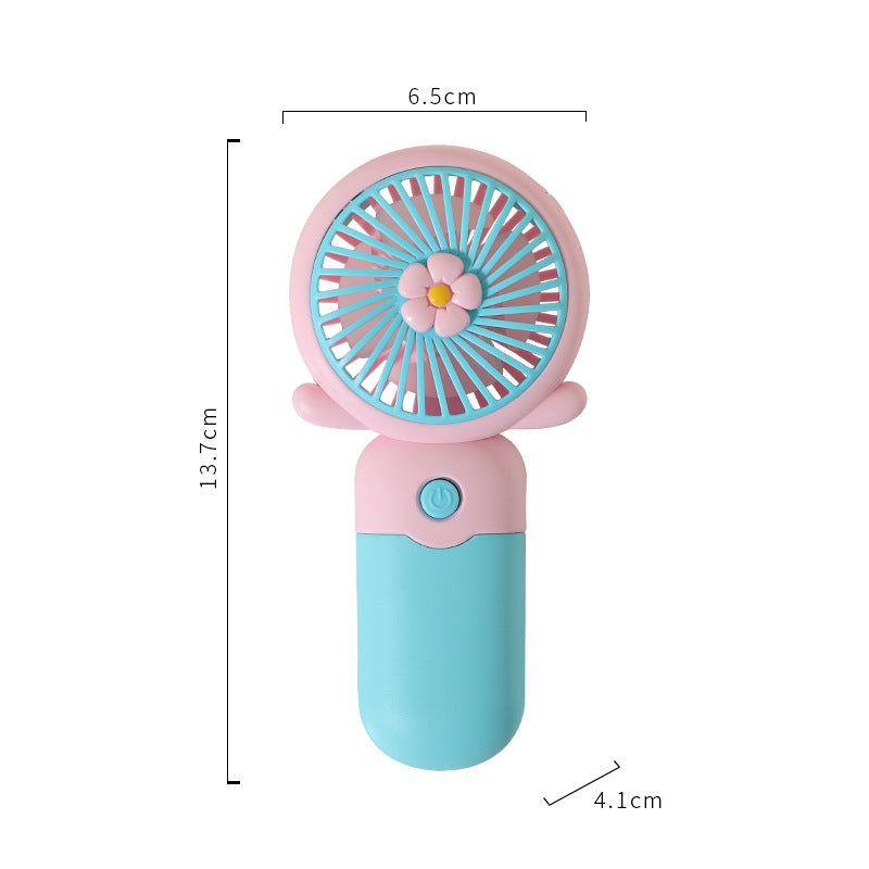 Unisex Portable Hand Fan with Cheerful Flower Design Kalsten