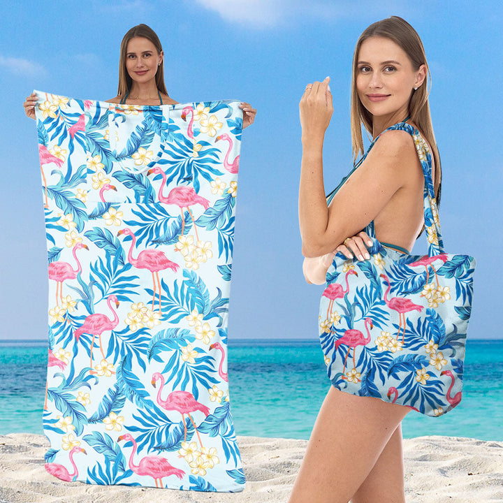 Beach towel with integrated tote bag design Kalsten