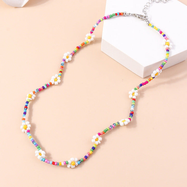 Colorful Floral Beaded Necklace Kalsten