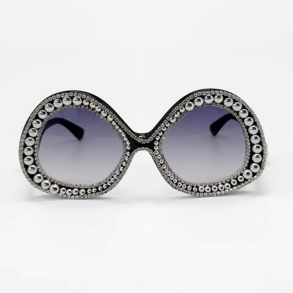 Ladies Glamorous Statement Sunglasses with Sparkling Crystal Frame Kalsten