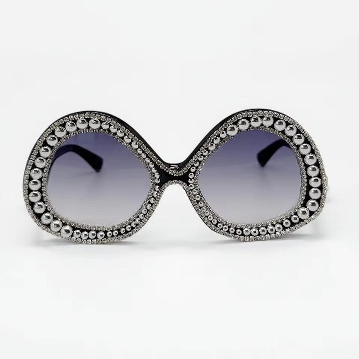 Ladies Glamorous Statement Sunglasses with Sparkling Crystal Frame Kalsten