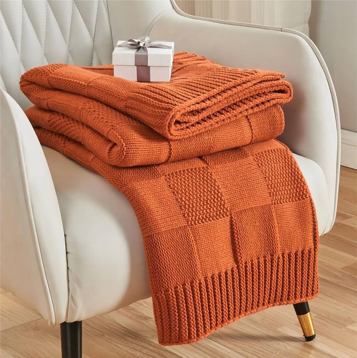 Textured Knit Throw Blanket Kalsten