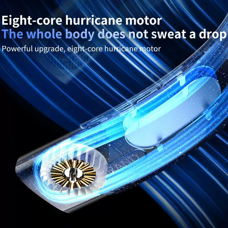 Unisex One Size compact rechargeable U-shaped neck fan with bladeless dual air outlets and whisper-quiet brushless motor Kalsten