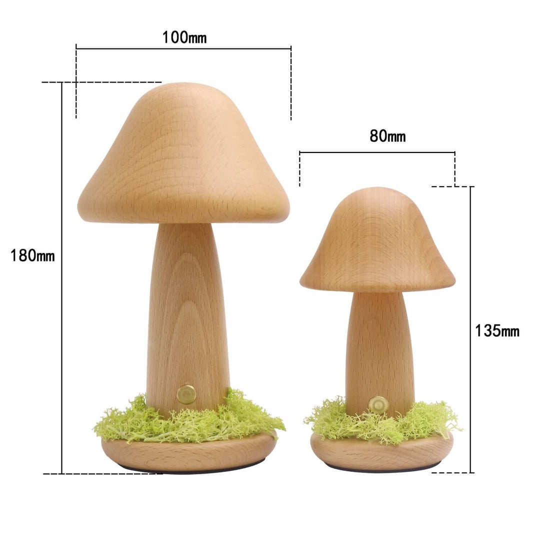 Twisted Mushroom Night Warm Light Touch Bedroom Bedhead Night Light Beech Wood LED USB Decorative Atmosphere Lamps Home Decor | Kalsten