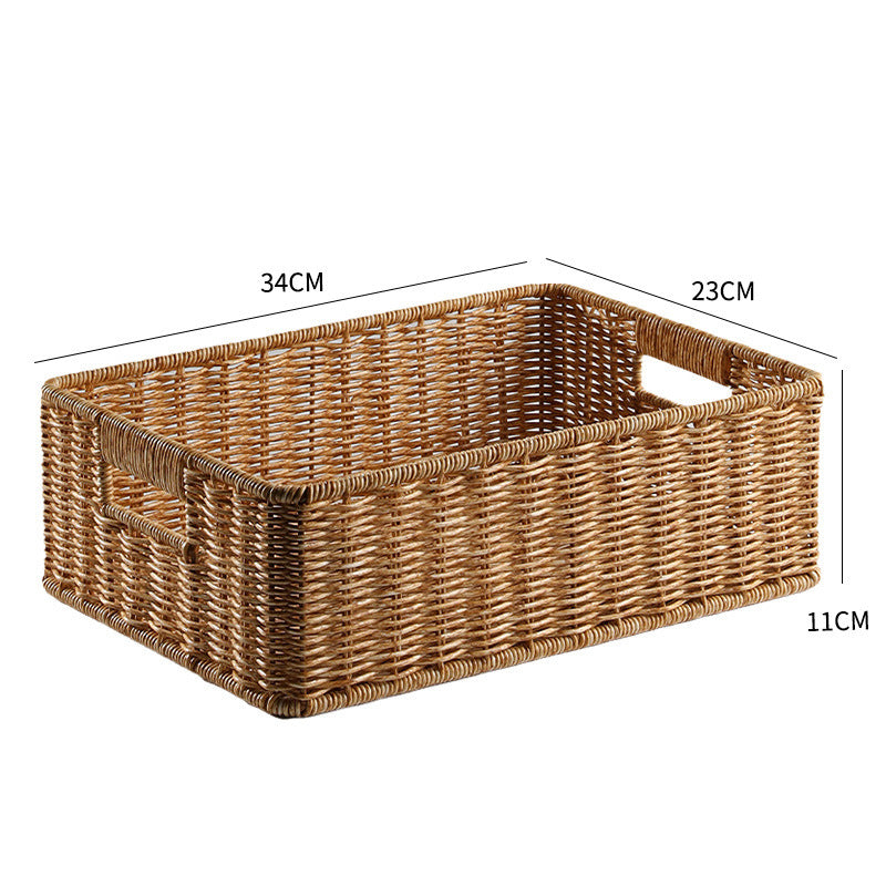 Handcrafted Large Rectangular Wicker Storage Basket Kalsten