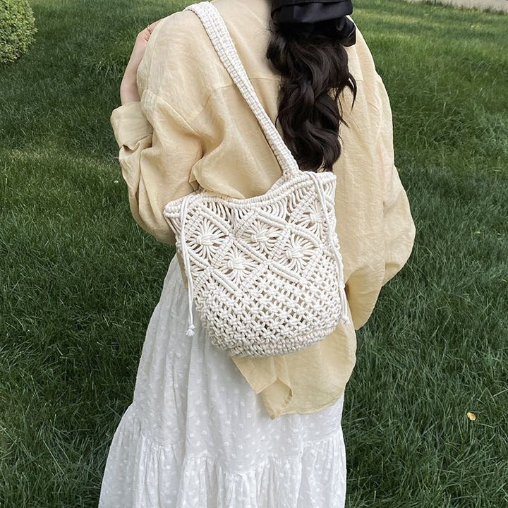 Hand-knotted synthetic fiber bag Kalsten
