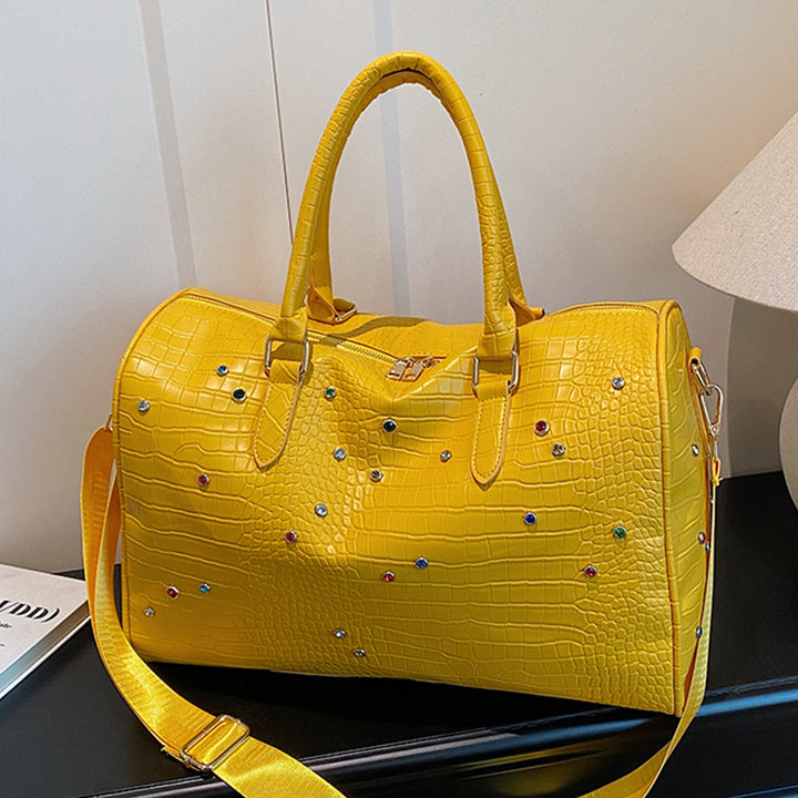 Elegant Handbag with Luxurious Crocodile Pattern and Colorful Applications Kalsten
