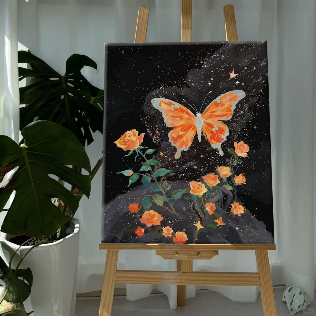 Colorful Butterfly and Floral Canvas Art Print Kalsten