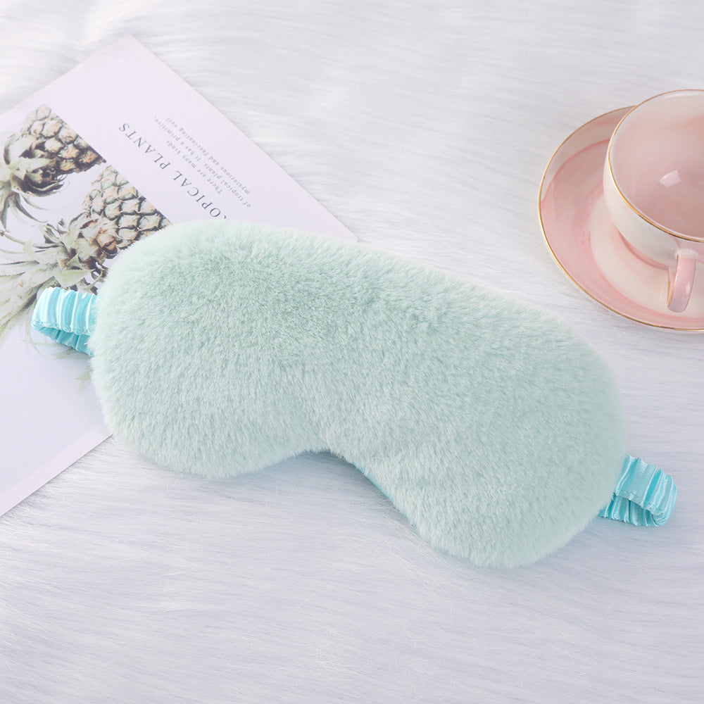 Women's cozy sleep mask made of plush with adjustable elastic band and lightproof inner lining Kalsten