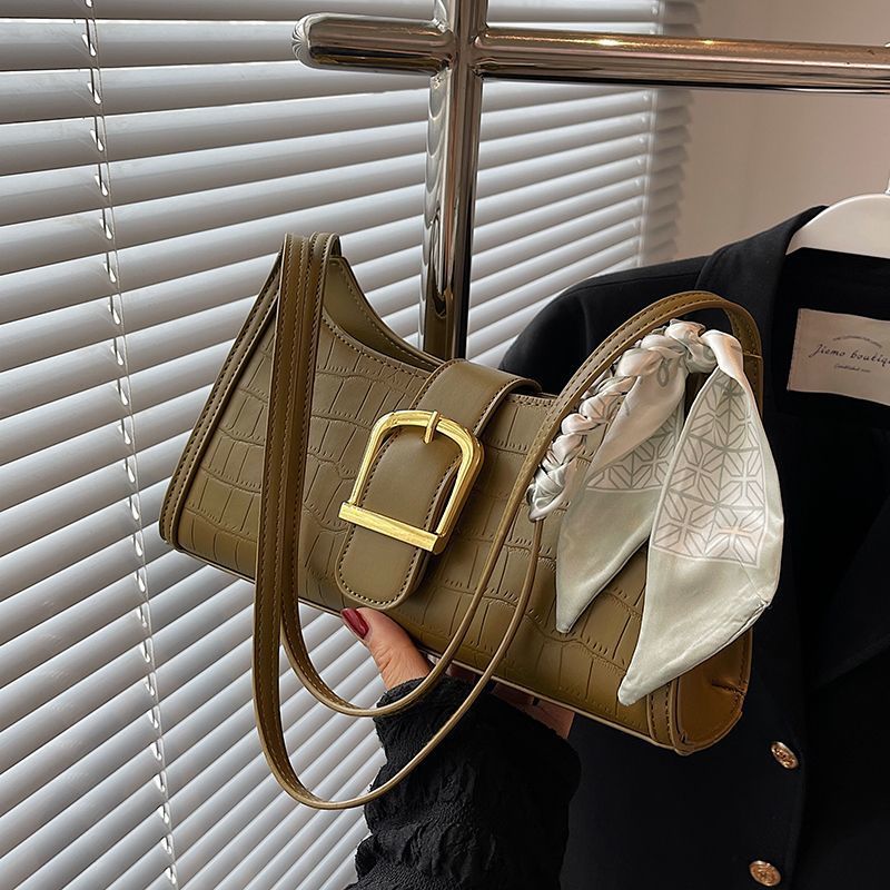 Crocodile-Embossed Mini Crossbody Handbag Kalsten