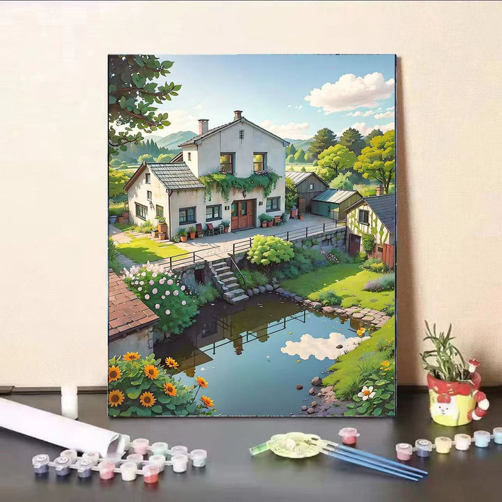 Scenic Village Landscape Paint by Numbers Kit Kalsten