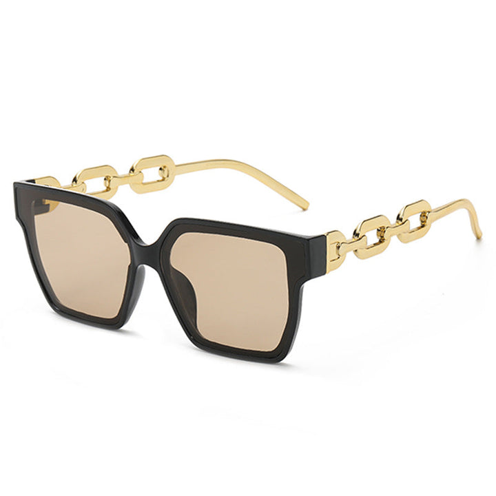 Women Oversized Fashion Sunglasses with Exceptional Chain Design Kalsten