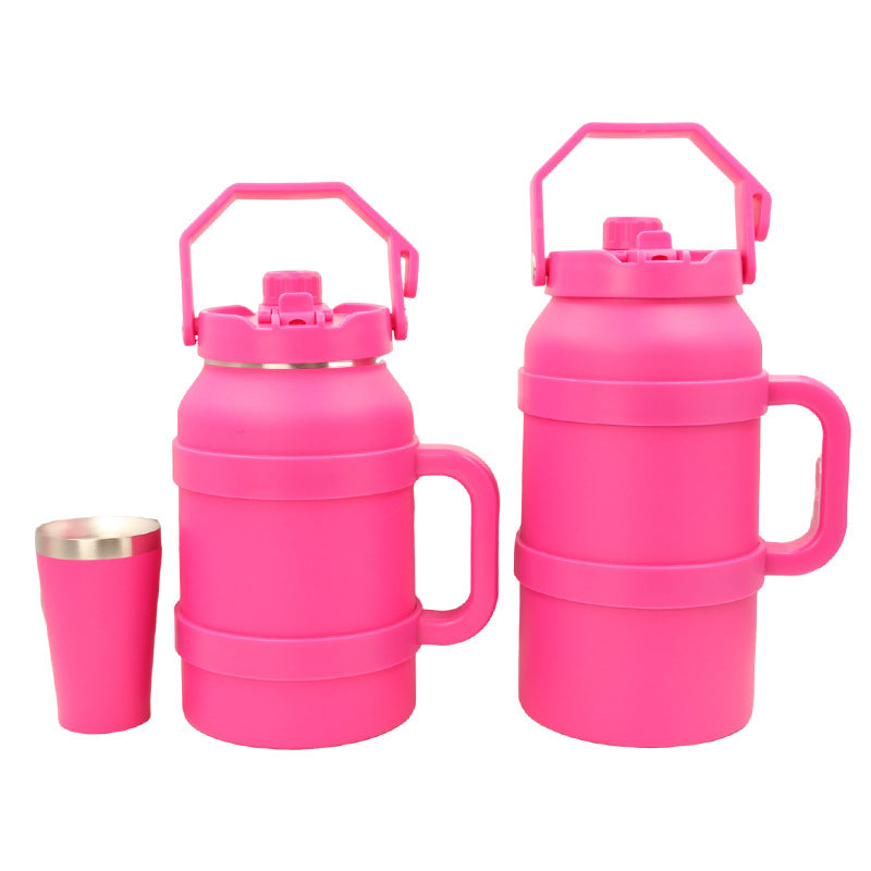Ladies Insulated Stainless Steel Thermo Bottle with Practical Carry Handle Kalsten