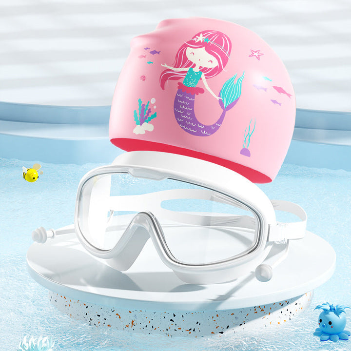 Kids Dinosaur-Themed Swim Mask and Cap Set Kalsten