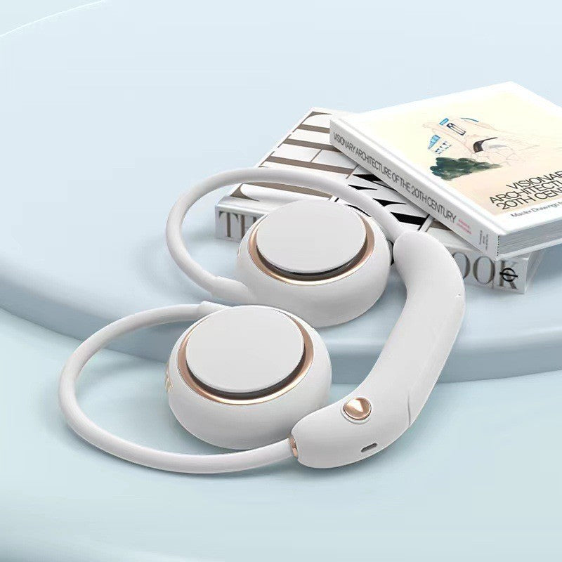 Cooling hands-free rechargeable dual bear-ear neck fan with adjustable speeds Kalsten