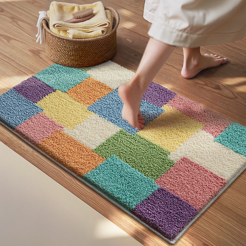 Textured Geometric Bath Rug Kalsten