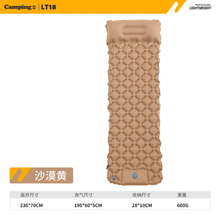 Airy and Comfortable Inflatable Sleeping Mat with Headrest Kalsten
