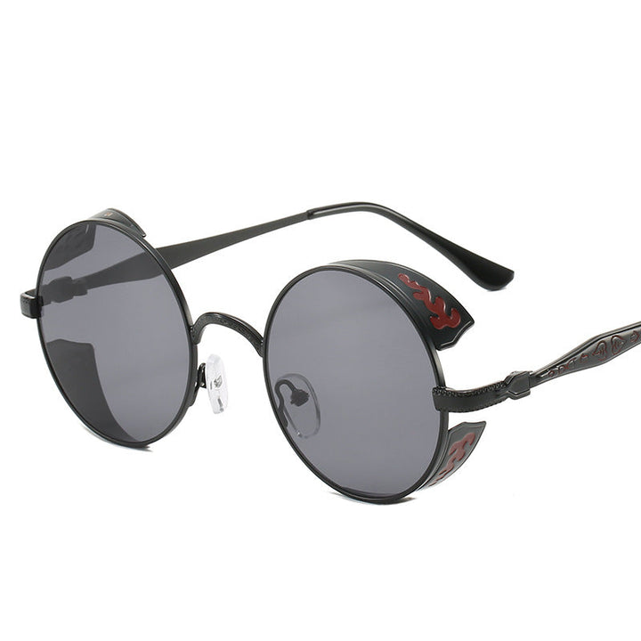 Ladies round sunglasses with luxurious gold frame and decorative elements Kalsten